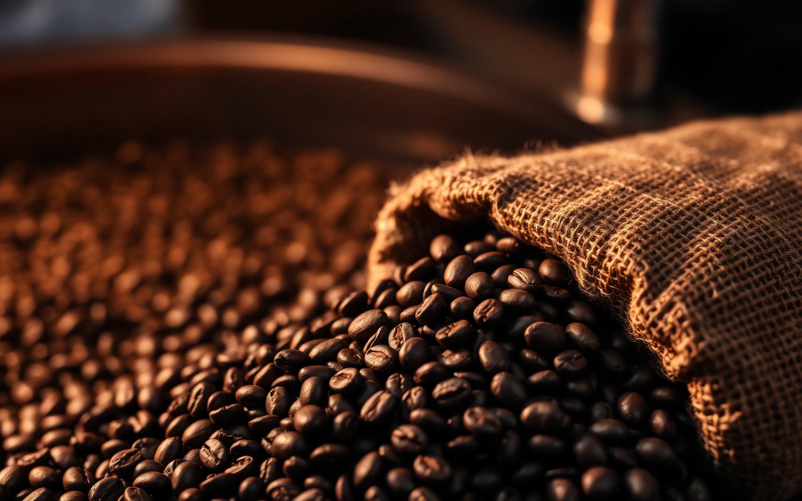Granos de café tostados